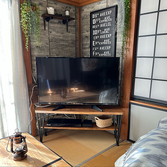 yukarimamaのKUROSHIO-アートテレビ台 W105　木とスチール　オシャレな脚の家具・インテリア写真