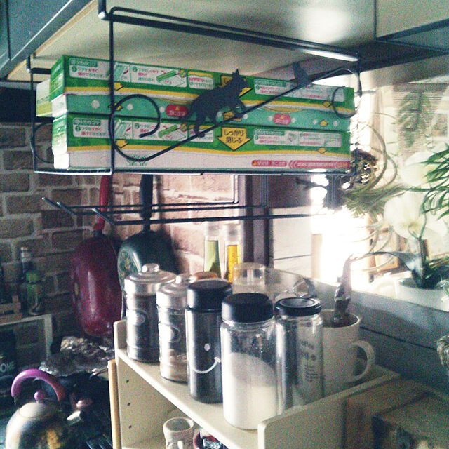 Tomopのヨシカワ-ヨシカワ　クロネコキッチン　ネコの吊り戸棚下ラック　1305716の家具・インテリア写真