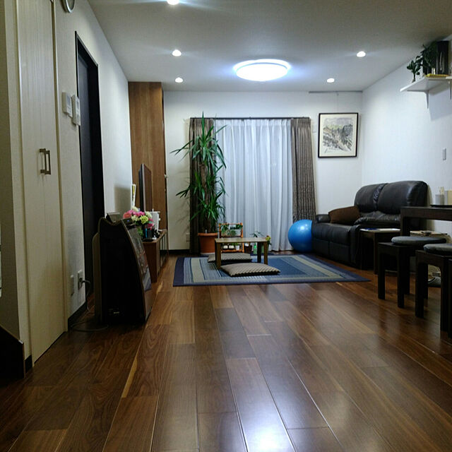 kyukyuのニトリ-フロアクッション・座布団カバー(スクエア BR) の家具・インテリア写真