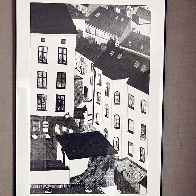 shiroi_noranecoの-Fine Little Day GARDSUTSIKTEN ポスター 70x100cm モノクロ ファインリトルデイ 北欧 スウェーデンの家具・インテリア写真