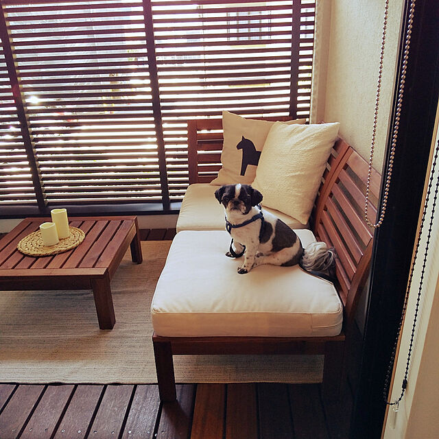 yukotanのイケア-【IKEA Original】APPLARO-エップラロー- アカシア材 1人掛けソファ ブラウンの家具・インテリア写真