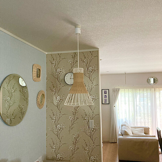hohoの-お花のラタンミラー（ダリア）の家具・インテリア写真