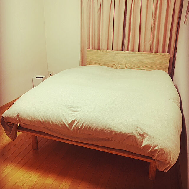 hisashiの無印良品-グレー羽毛掛ふとん・一層式（立体キルトタイプ）／Ｓ カラーなしの家具・インテリア写真