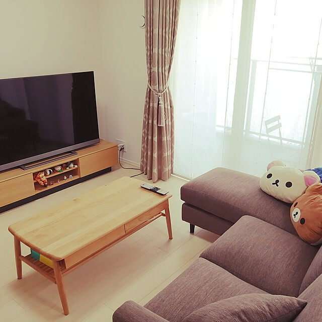 lunayumiのニトリ-布張りカウチソファ(CA2 DR-DMO） の家具・インテリア写真