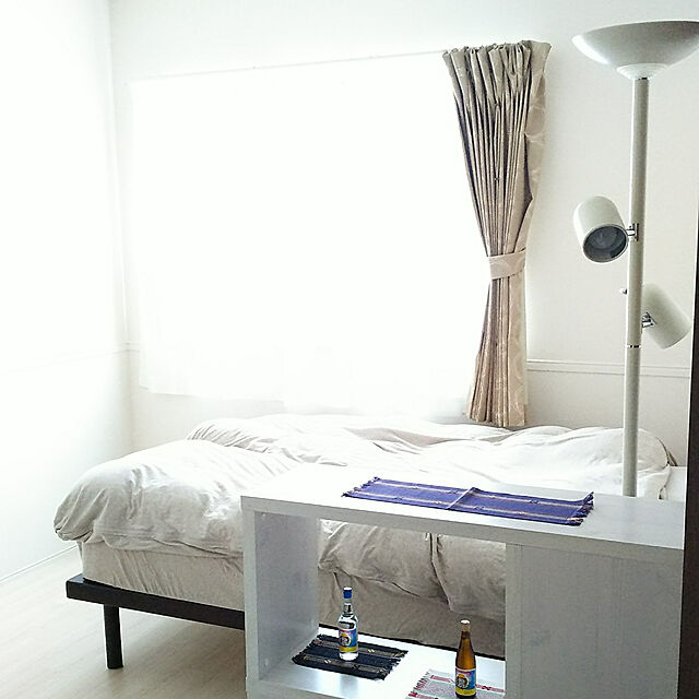 atsukingの無印良品-オーガニックコットン天竺ボックスシーツ・ＳＤ／杢ベージュの家具・インテリア写真