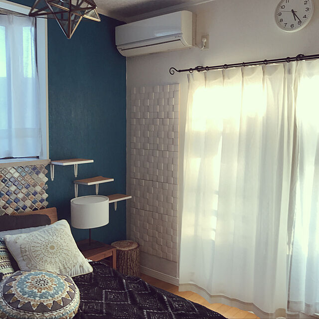 Oboro-tofuの無印良品-綿帆布プリーツカーテン／オフ白の家具・インテリア写真
