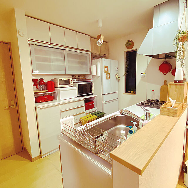 HARUKAのニトリ-キッチンボード(ラピス下台オープンスペース右タイプ 上置きセット 140ＷＨ/140ＷＨH33cm) の家具・インテリア写真