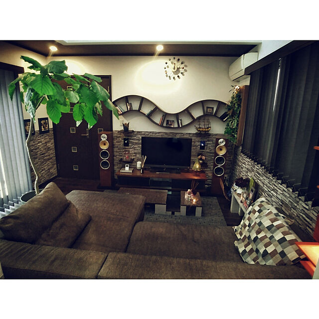 344_diy_furnitureの-PIANTA×STANZA（ピアンタ・スタンツァ）マイギャラリー・Lサイズ500×900mmエボニー（フェイクグリーン/人工植物・縦4段）の家具・インテリア写真