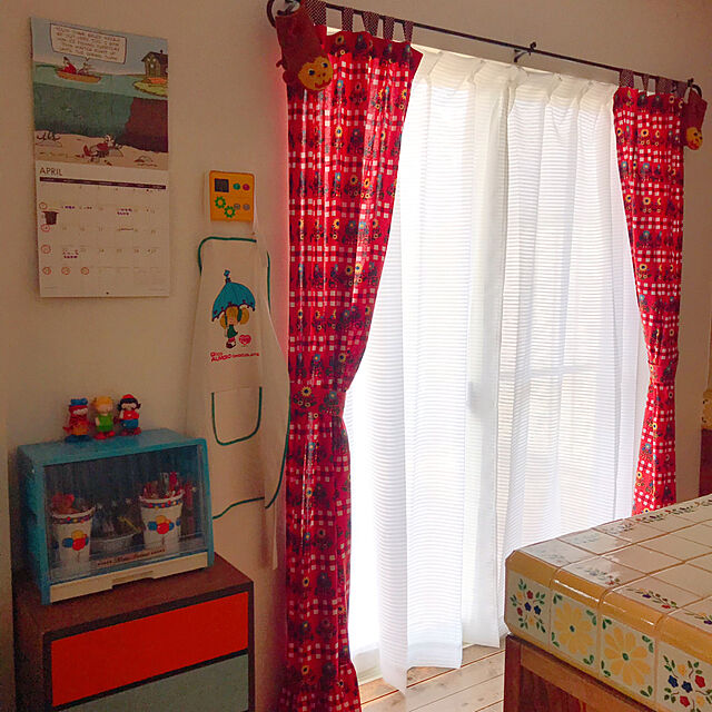 meのニトリ-採光・遮熱・遮像・50サイズレースカーテン(エコナチュレボーダー100X198X2) の家具・インテリア写真
