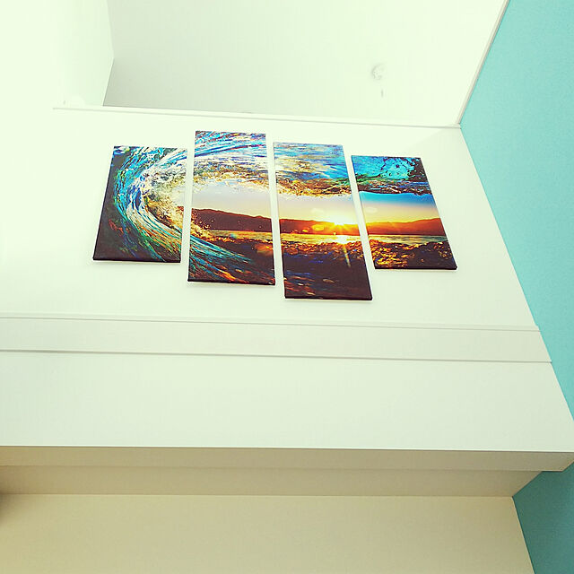 dacco7369のHANGZHOU LINAN TOPLONG E-BUSINESS CO., LTD.-Royllent アートパネル「きれいな海」５パネルセット キャンバス絵画（フレーム・木枠付きの完成品）の家具・インテリア写真