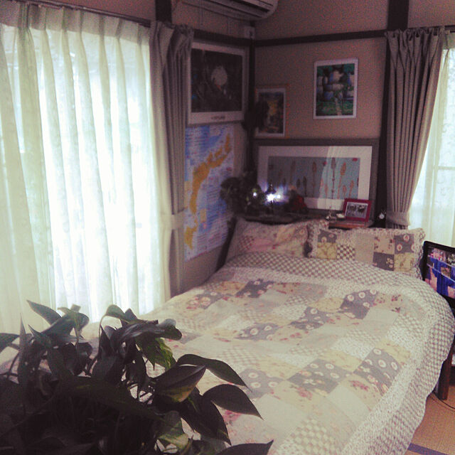 qpieの-ニコール マルチカバーＷ　パッチワーク風190×240　　ベッドカバー・ソファーカバーの家具・インテリア写真