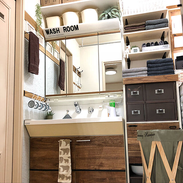 nikoのアンファンス-折りたたみ式 洗濯かご ランドリー ハンパー グレー/ナチュラル EF-LH01GYNAの家具・インテリア写真