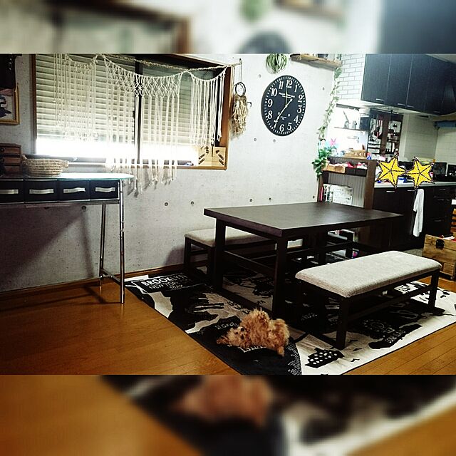 rika-snyのニトリ-ダイニングテーブル(アケビ 150 DBR2) の家具・インテリア写真