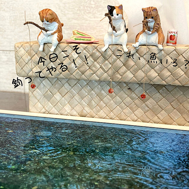 mako2yaaのエール-釣り日和 猫 たちの ひまつぶし 全5種+ディスプレイ台紙セット エール ガチャポン ガチャガチャ ガシャポンの家具・インテリア写真