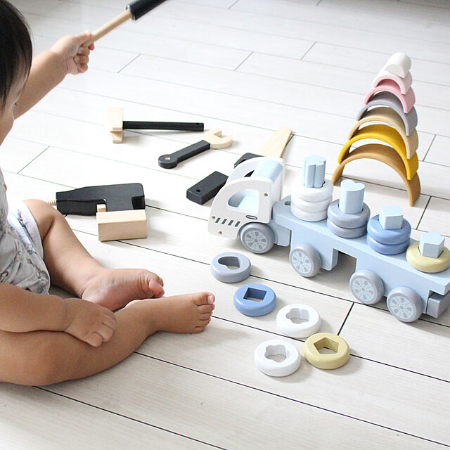 linu.a.a.aの-オランダ Kids Concept 木製おもちゃ 積み木 トラック ブルーの家具・インテリア写真