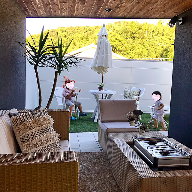 machaのタカショー-タカショー 日よけ ウッドパラソル 2.1ｍ　ベージュ 【PAL-21B】 ガーデンパラソル 紫外線カットの家具・インテリア写真