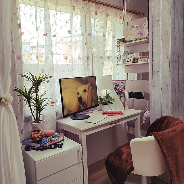 lilpawtvのヤマソロ-1年保証 デスクチェア おしゃれ 白 北欧 キャスター オフィスチェア パソコンチェア 椅子 子供 学習 テレワーク 在宅ワーク ピンク リシェルの家具・インテリア写真