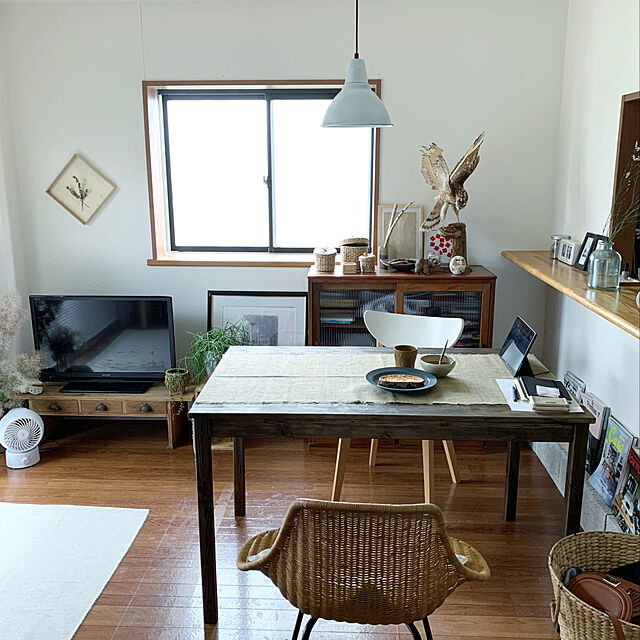 Mikiの無印良品-インド綿手織ラグ／生成 生成の家具・インテリア写真