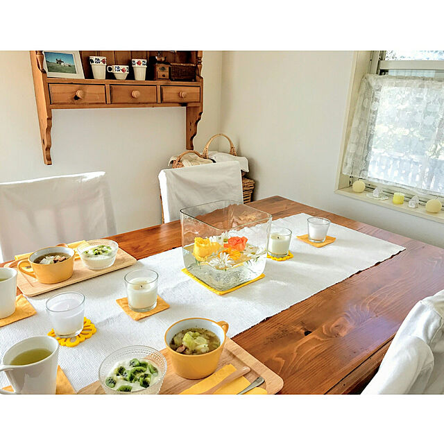 hiyo.pietのイケア-ＩＫＥＡ/イケア　GODDAG　テーブルランナー　ベージュ/ホワイトの家具・インテリア写真