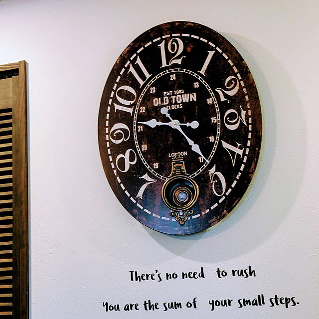na-sanのアンカーホッキング-58cmのビッグサイズ時計！ 振り子時計 ウォールクロック/オールドタウン/BK（HT/1J-061）大きい時計 アンティーク ビンテージデザイン 壁の家具・インテリア写真