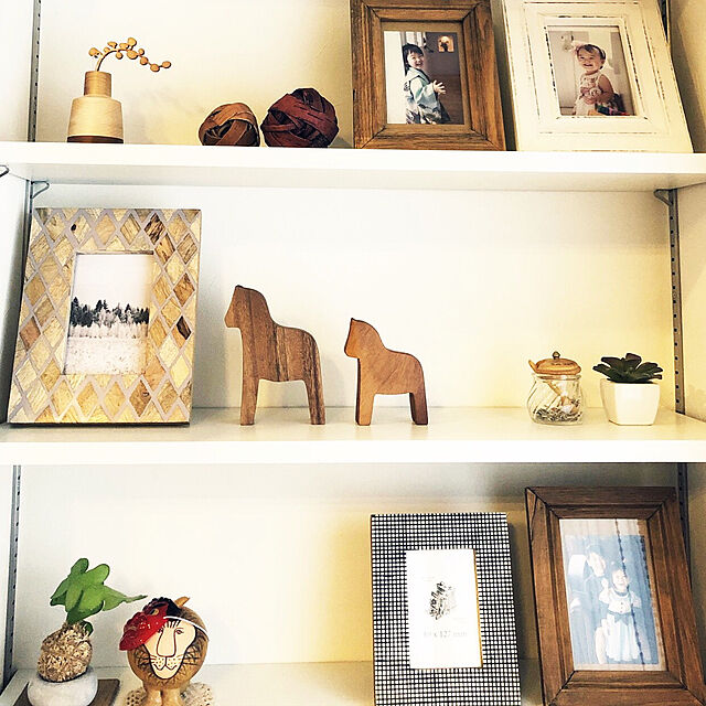 Makikoの-ホース Ｌ×Ｓサイズセット 馬 うま 飾り 置物 動物 オブジェ 木製 アニマル 置物 おしゃれ 北欧インテリア 雑貨 北欧雑貨 干支 インテリア デコレーション 無垢の家具・インテリア写真