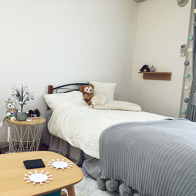 ninaのニトリ-ダブルパイプベッドフレーム(ヘディット) の家具・インテリア写真