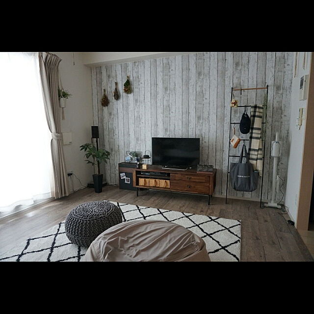 Yukiの無印良品-体にフィットするソファカバー／ネイビー グレーベージュの家具・インテリア写真