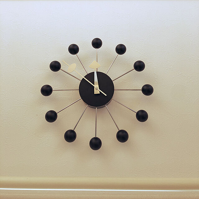 yu1mamatanの-ジョージネルソン 時計 掛け時計 ボールクロック ブラック ネルソンクロック 掛時計 壁掛け時計 おしゃれ かわいい かっこいい 正規品の家具・インテリア写真
