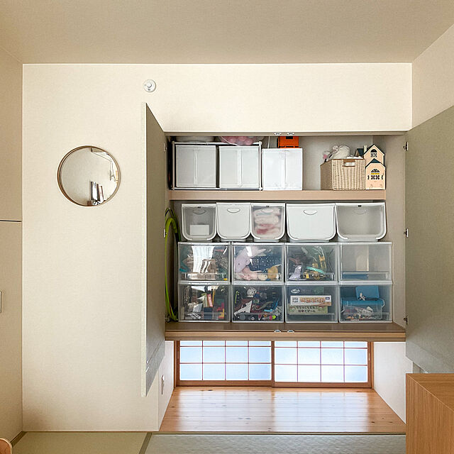 tokonekoのアイリスオーヤマ(IRIS OHYAMA)-アイリスオーヤマ フラップ ボックス Lサイズ 幅54×奥行42×高さ31.3cm ホワイト FLP-Lの家具・インテリア写真