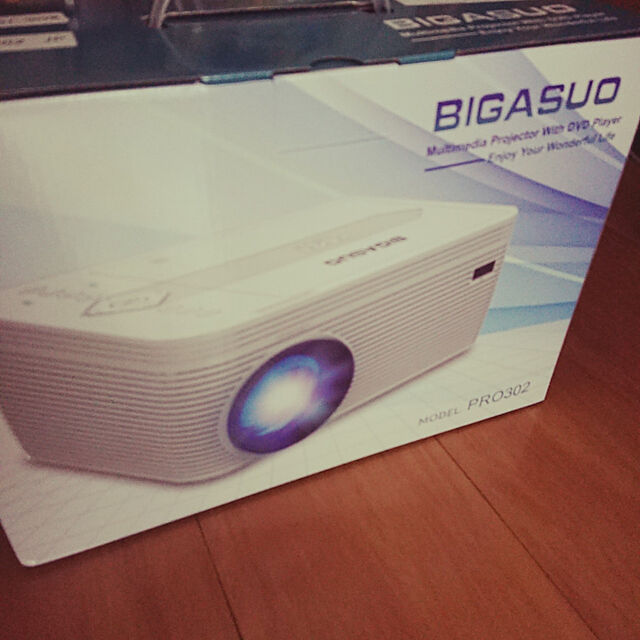 BIGASUO プロジェクター DVDプレーヤー 一体型 8500ルーメン フル