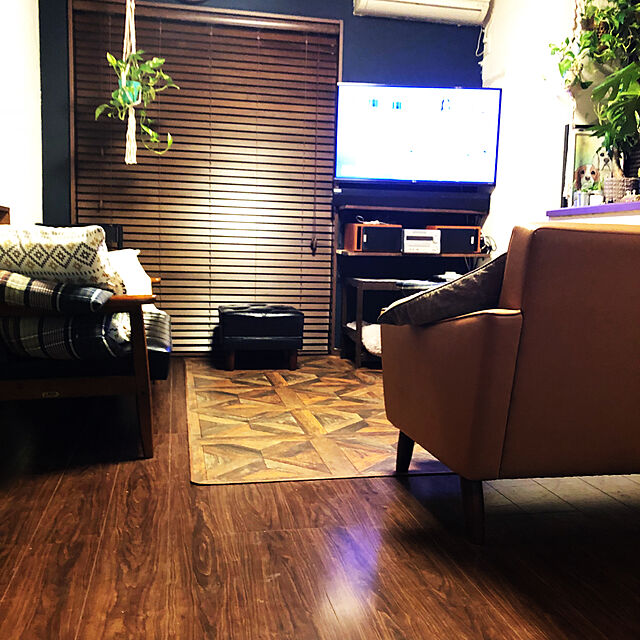 IZUMIの-ブラインド 木製 ウッド 横型 イージー オーダー ブラインドカーテン 幅170x高さ150cm スラット35mm幅 C型バランス付き ダークブラウン 調整有 WONDERIFEの家具・インテリア写真