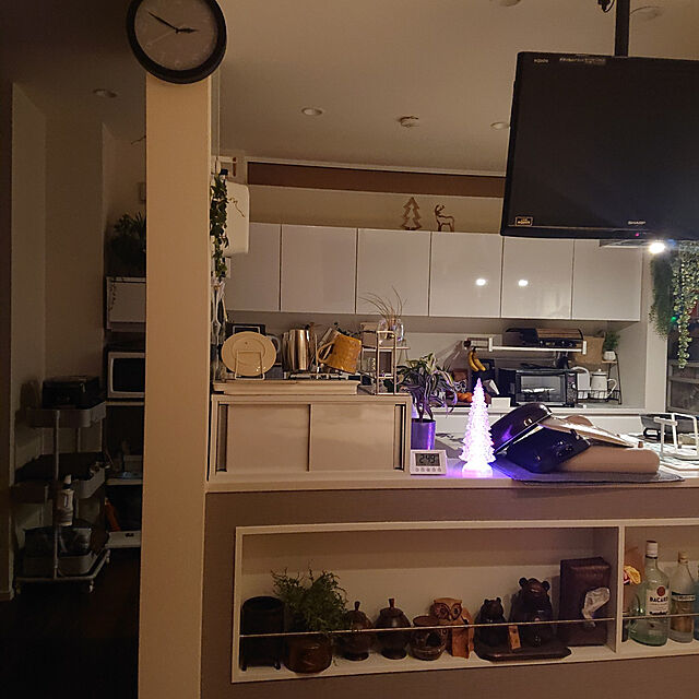 mayuのニトリ-高さが調整できるスチールワゴン トロリ2(GY) キッチンワゴン キッチンラック の家具・インテリア写真