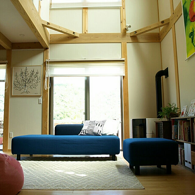 kuracirica_mycoの無印良品-体にフィットするソファカバー／緋色の家具・インテリア写真