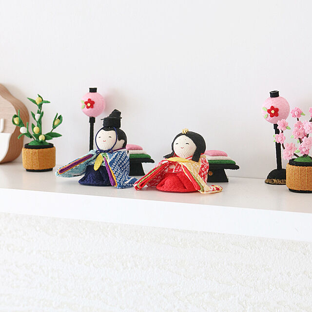 miyaの-[セール]かわいい 雛人形 ひな人形 ちりめん 小箱ユニット式 「箱段お飾りセット お雛さま」 1-794 [ちりめん雛 ミニサイズ ピンク]の家具・インテリア写真