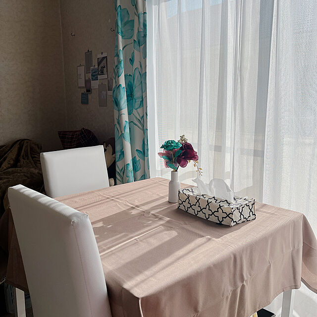Mameronのニトリ-テーブルクロス(プレーン BR 120x120) の家具・インテリア写真
