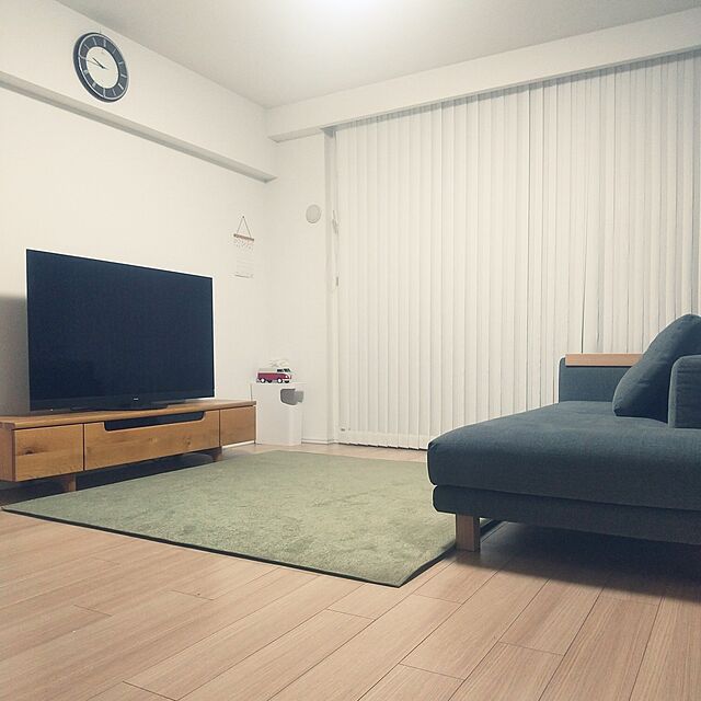 Sakuraのイケヒコ・コーポレーション-ラグ 洗える 無地カラー 選べる7色 『モデルノ』 グリーン 約185×185cm【グリーン】 の家具・インテリア写真