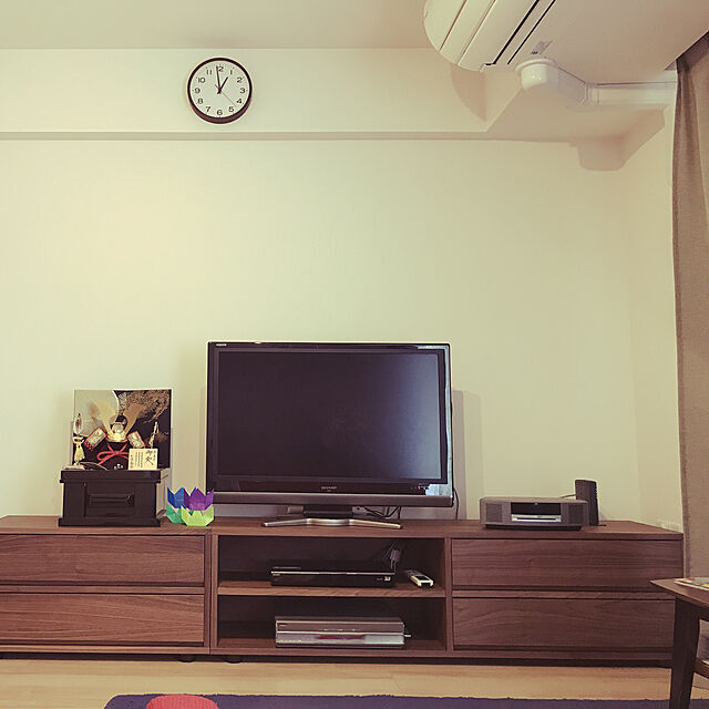 riso-の無印良品-スタッキングキャビネット・幅８２．５ｃｍ・基本セット・ウォールナット材の家具・インテリア写真