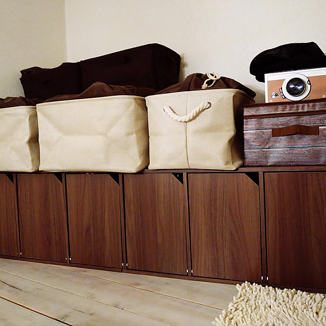 miritiのアイリスオーヤマ(IRIS OHYAMA)-アイリスオーヤマ カラーボックス 収納ボックス 本棚 扉付き 3段 幅36.6×奥行29×高さ73.2cm ウォールナットブラウン モジュールボックス MDB-3Dの家具・インテリア写真