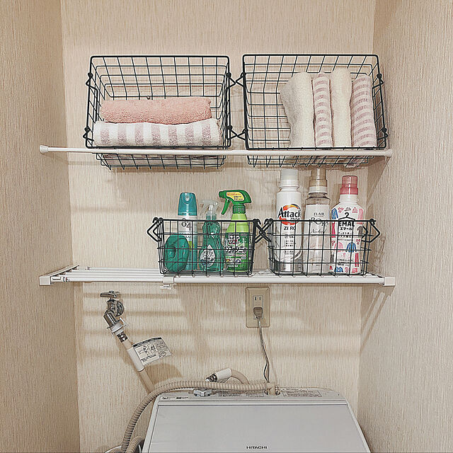soraのニトリ-ワイヤーバスケット(フリカ ハーフ BK) の家具・インテリア写真