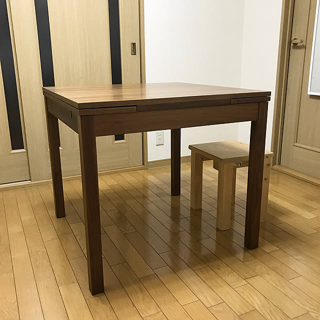 無印良品 無垢材テーブル(引出付)・ウォールナット材・幅 無印良品 無垢材テーブル(引出付)・ウォールナット材・幅