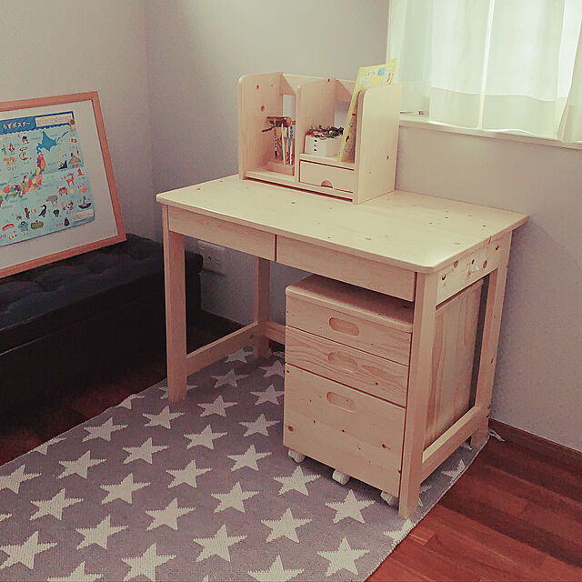 Anzuのニトリ-インド綿ラグ(IN カイル スター GY) の家具・インテリア写真