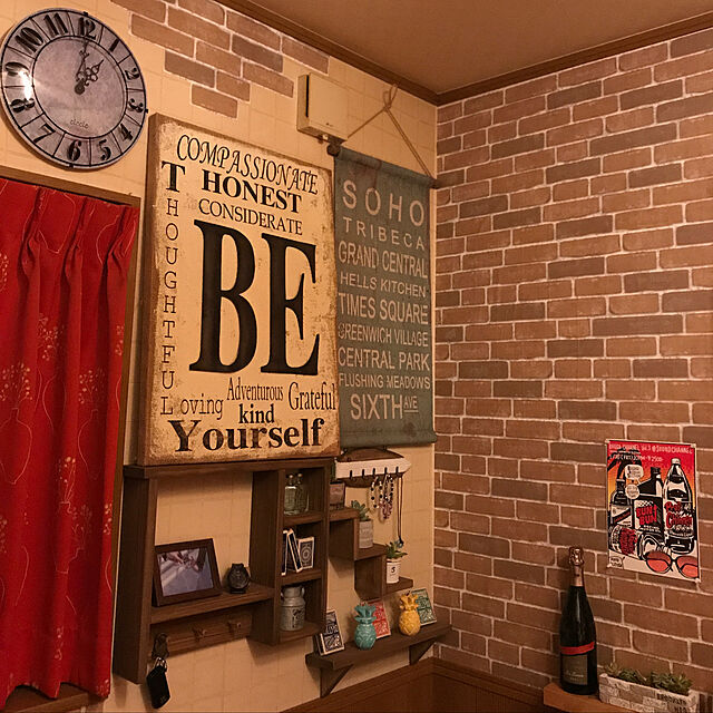 KOTOBUKI.の-【ウォールシェルフ】5点セット　ブラウン　(ウォルナット） 飾り棚　壁掛け　ナチュラル雑貨の家具・インテリア写真