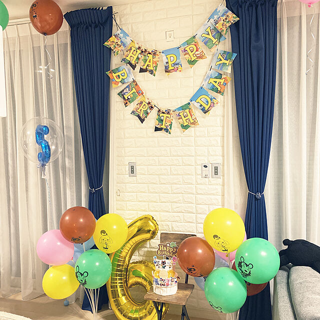 m.yui-roomの-HAFTSS あつ森 誕生日 飾り付け ハッピーバースデー バルーン バースデー 風船 ゲーム バルーン パーティー セット 写真背景 お祝い サプライズの家具・インテリア写真