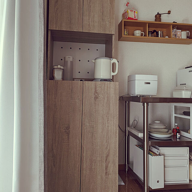 toriのVEGA CORPORATION-LOWYA ロウヤ ゴミ箱収納 食器棚 キッチン収納 キッチンボード スリム おしゃれ 幅60cm オーク/ホワイトの家具・インテリア写真