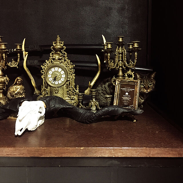KINGの-燭台 イタリア製 真鍮製品 ローソク立て キャンドルフォルダー (キャンドルスタンド 時計 燭台 セット ゴシック-5 真鍮・金色)(JIC050-SET-L)【RCP】【asu】【S3】の家具・インテリア写真