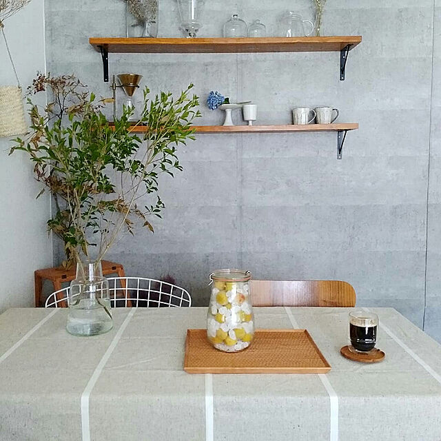 KAORIの-ieno textile(イエノテキスタイル) マルチクロス/ホワイト （テーブルクロス）（ソファカバー）（ベットスプレット）（カーテン） 145×230cmの家具・インテリア写真