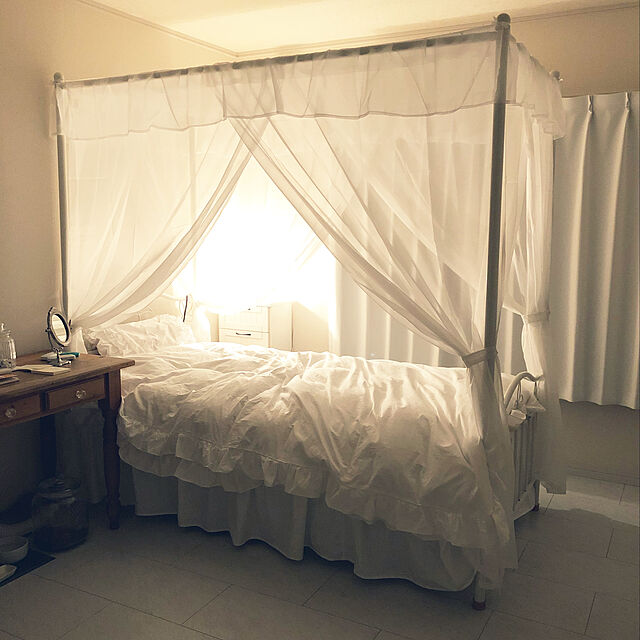 rosecabaretの大商産業-天蓋付きベッド (tb-038s) (ホワイト)の家具・インテリア写真