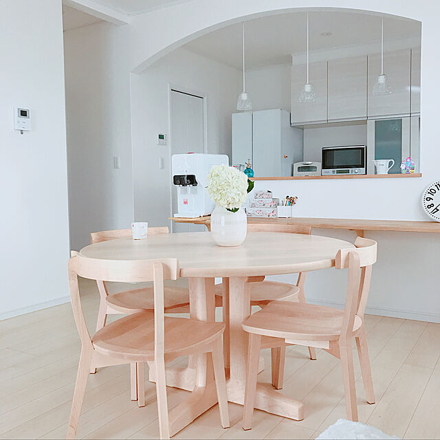 Koyukiの-※「商品代引き不可」無垢 ダイニングテーブル　DT4 丸テーブルφ1200 メープル材orチェリー　アーリータイムスα製作　送料込みの家具・インテリア写真