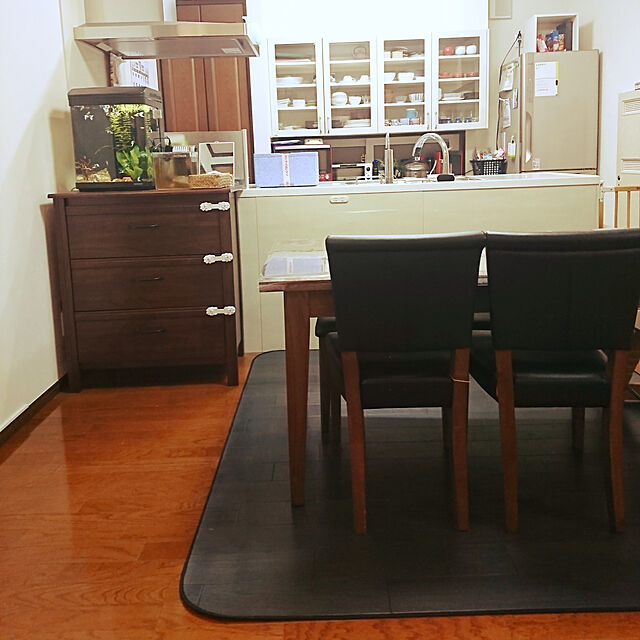 Masumiのニトリ-ふきとれるクッションフロアラグ(ブラック182x300) の家具・インテリア写真