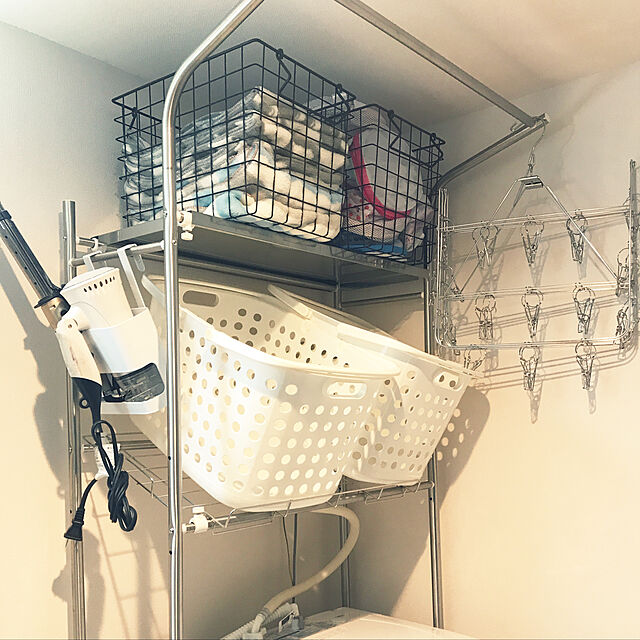 takutotoのニトリ-ランドリーバスケット ララ 23L(WH) の家具・インテリア写真